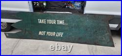 Huge 9 Ft Vintage Double Sided Plymouth Car Dealer Parts Service Sign Hanger