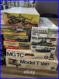 Huge Lot Of 13 Car & Plane & Ship Kits! Originals Kits & Others! Look