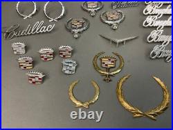 Huge Lot Of 30 Vintage Cadillac Emblem Badge Ornament Logo Car Parts 60's-80's