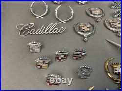 Huge Lot Of 30 Vintage Cadillac Emblem Badge Ornament Logo Car Parts 60's-80's
