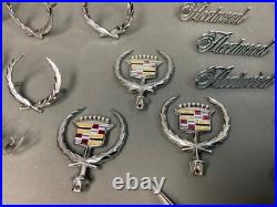 Huge Lot Of 30 Vintage Cadillac Emblem Badge Ornament Logo Car Parts 60's-80's
