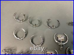 Huge Lot Of 30 Vintage Cadillac Emblem Badge Ornament Logo Car Parts 60's-80's
