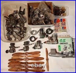 Huge Lot Of Vintage Model Airplane Engines Merlin K&B Parts Motors Rare Car