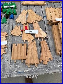 Huge Vintage Lot Brio Wooden Train Parts Tracks Bridges, Cars 253 pcs