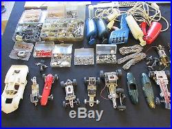 Huge lot of Vintage Slot Car Parts, decals, wheels, frames, body, tires, pieces