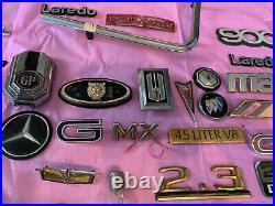 Huge lot of vintage car lighters, locking gas caps, emblems and more rare parts