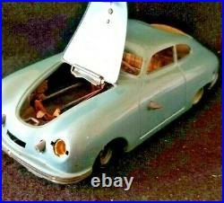 JNF Prototype Porsche 356 Coupe Windup Germany Tin Toy Car Vintage Repair/Parts