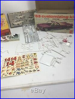 Junkyard Lot Vintage Model Kits Cars Assorted Makers Lots of Parts Pieces Decals