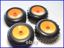 L22-3447 Vintage Team Losi Jrxt Truck Front Rear Tires Orange Wheels