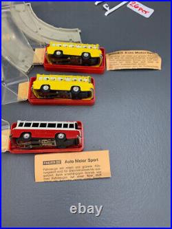 Large Lot Vintage N Faller AMS Slot Car Buses & Track Parts AB N0303