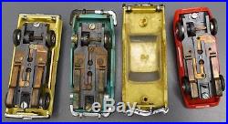 Lot 19 Vintage HO Slot Cars +Stickers Case Parts Repair