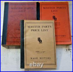 Lot 3 1934 Nash Motors Master Parts Price List 1937 Vtg Antique Cars 1 Catalog