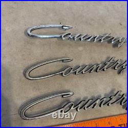 Lot 3 Vtg 1966 1967 Ford Country Squire Quarter Panel Emblem Car Logo Part