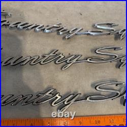 Lot 3 Vtg 1966 1967 Ford Country Squire Quarter Panel Emblem Car Logo Part