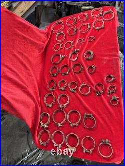 Lot Of 39 Vintage Antique Hose Clamps Hot Rat Rod Scta Trog Custom Chevy Ford Og
