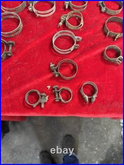 Lot Of 39 Vintage Antique Hose Clamps Hot Rat Rod Scta Trog Custom Chevy Ford Og