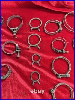 Lot Of 39 Vintage Antique Hose Clamps Hot Rat Rod Scta Trog Custom Chevy Ford Og