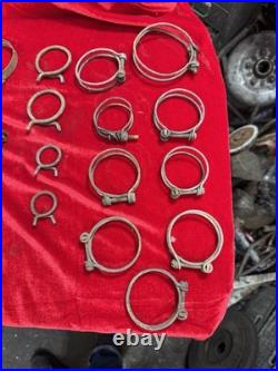 Lot Of 39 Vintage Antique Hose Clamps Hot Rat Rod Scta Trog Custom Chevy Ford Og