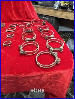 Lot Of 39 Vintage Antique Hose Clamps Hot Rat Rod Scta Trog Custom Chevy Ford Og