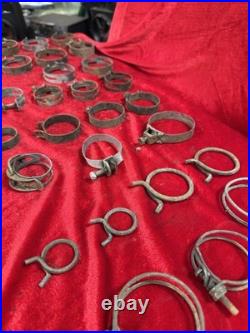 Lot Of 39 Vintage Antique Hose Clamps Hot Rat Rod Scta Trog Custom Chevy Ford Og