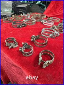 Lot Of 39 Vintage Antique Hose Clamps Hot Rat Rod Scta Trog Custom Chevy Ford Og