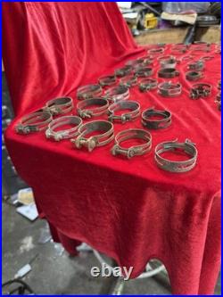 Lot Of 39 Vintage Antique Hose Clamps Hot Rat Rod Scta Trog Custom Chevy Ford Og
