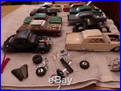Lot of 11 Eleven Older Built Plastic Model Cars Kits from the 1960's and Parts
