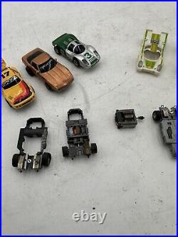 Lot of Vintage 1980s Slot Cars 3 Tyco Cars Complete 4 Shells Plus Parts