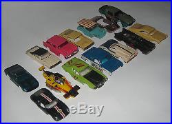 Lot of Vintage AFX Aurora Slot Cars Parts Shells & Pit Kit Case HG41