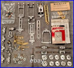 Lot of Vintage Dynamic 1960s 1/24 Slot Car Chassis Parts & Mabuchi 26D Motor