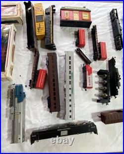Lot of Vintage HO Scale Freight Cars Engines Tracks Parts Accessories Read Desc Lot of Vintage HO Scale Freight Cars Engines Tracks Parts Accessories Read Desc