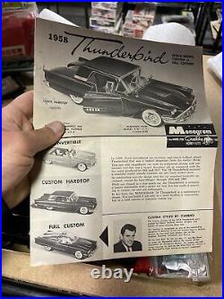 MONOGRAM 58 T-Bird model kit 1958 THUNDERBIRD VTG Bubble Top Model Car Parts Lot