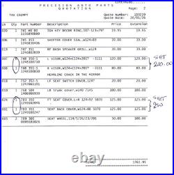 Mercedes vintage car parts case lot as per list