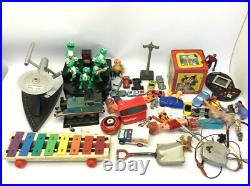 Mixed Vintage Lot Toys Figures Parts View Master Star Trek Phone Frog Band Cars