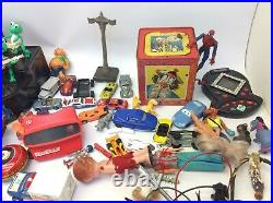 Mixed Vintage Lot Toys Figures Parts View Master Star Trek Phone Frog Band Cars
