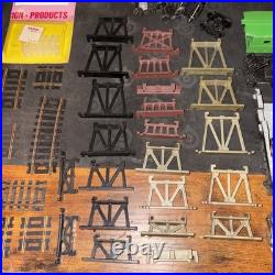 O-Scale Vintage Toy Trains HUGE LOT- Box Cars/Engine/Parts/Wire/Plates