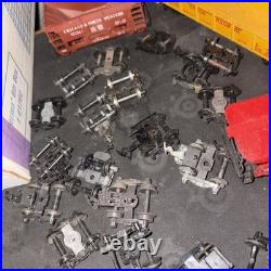 O-Scale Vintage Toy Trains HUGE LOT- Box Cars/Engine/Parts/Wire/Plates
