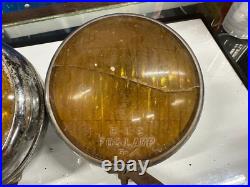 OLD PAIR Vintage BLC 5-3/4 Flat Back Fog Lamps Lights Auto Car Parts or Repair