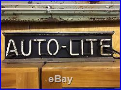 ORIGINAL Vintage AnTiQuE AUTO-LITE Sign NEON Ford Parts Car Truck Dealership OLD