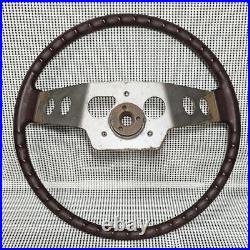 Old Car Parts Vintage Wood Handle 2 Spoke Steering Wheel Japan pd