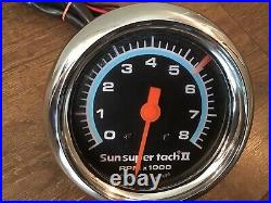 Old school Sun Super tach II 8k Tachometer hot rod muscle car accessory tach