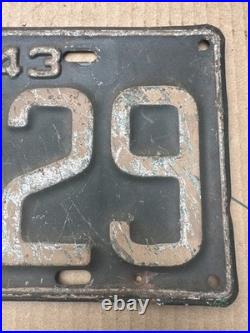 Original 1942-43 New Hampshire Car Truck License Plate Vintage Classic Rare Part