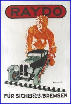 Original vintage poster RAYDO BRAKES GERMAN CAR PARTS c. 1935