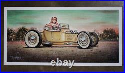 Out of Print Signed Keith WEESNER poster vtg FORD T Roadster Hot Rod FlatHead V8