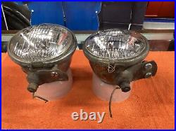 PAIR Vintage TELEOPTIC FOG KING 6V Light Lamp Parts Car Truck Hot Rat Rod OLD