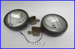 Pair of Vintage Black Round General Electric GE Mountable Steel Car Lights Parts