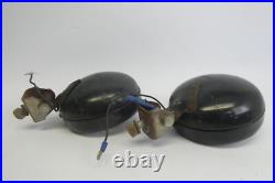 Pair of Vintage Black Round General Electric GE Mountable Steel Car Lights Parts Pair of Vintage Black Round General Electric GE Mountable Steel Car Lights Parts