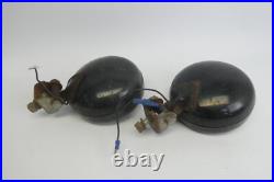 Pair of Vintage Black Round General Electric GE Mountable Steel Car Lights Parts
