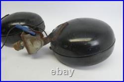 Pair of Vintage Black Round General Electric GE Mountable Steel Car Lights Parts
