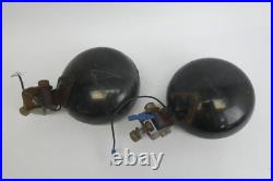 Pair of Vintage Black Round General Electric GE Mountable Steel Car Lights Parts